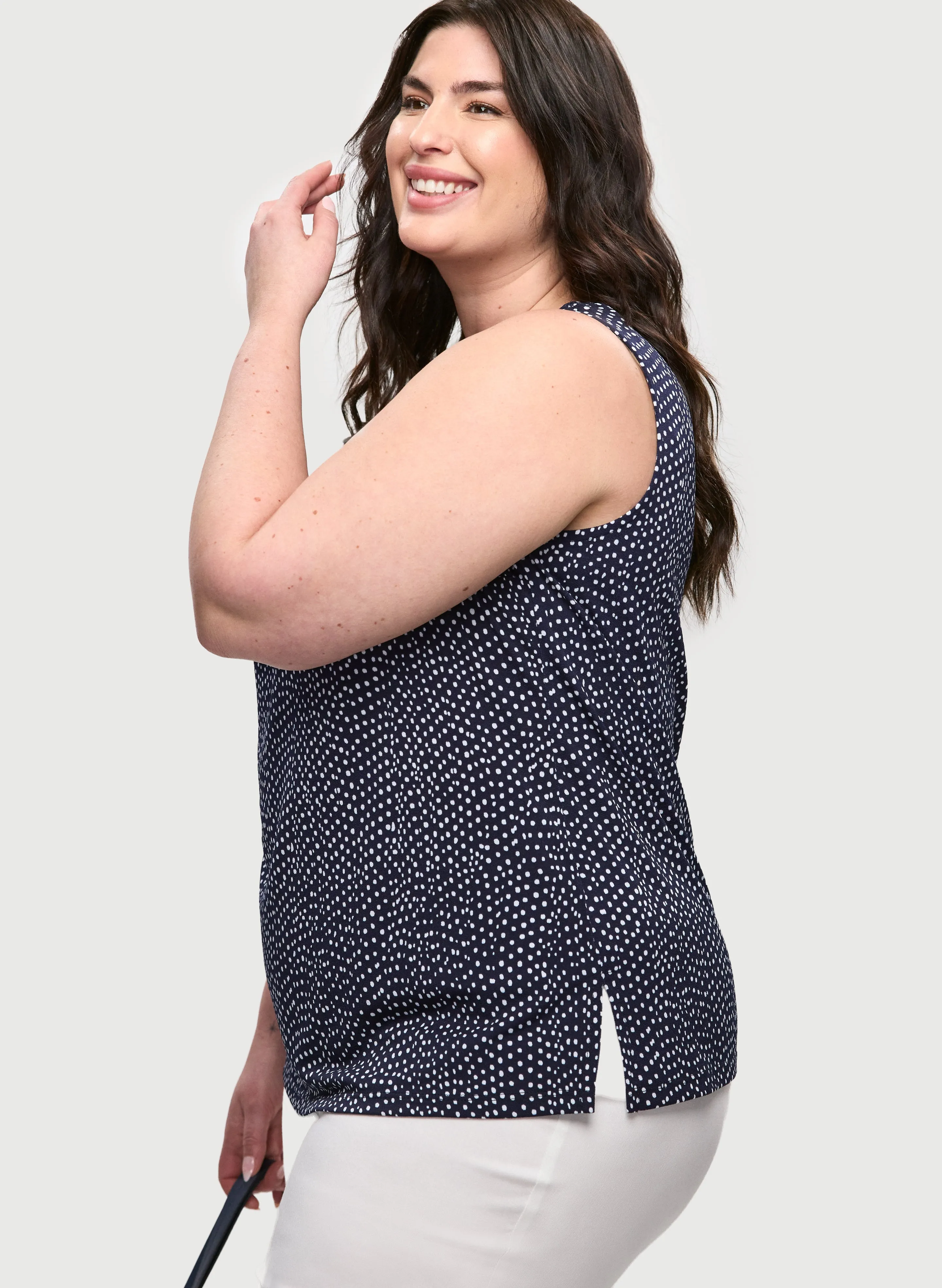 Sleeveless Polka Dot Top