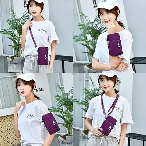 Small Crossbody Bag for Women, Durable Nylon Large Capacity Shoulder Bag with Built-In Headphone Port