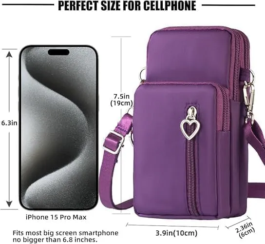 Small Crossbody Bag for Women, Durable Nylon Large Capacity Shoulder Bag with Built-In Headphone Port