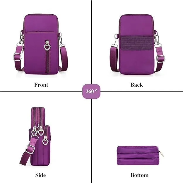 Small Crossbody Bag for Women, Durable Nylon Large Capacity Shoulder Bag with Built-In Headphone Port