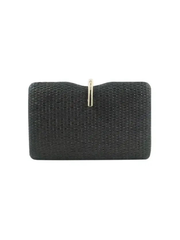 Straw Clutch in Black