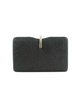 Straw Clutch in Black