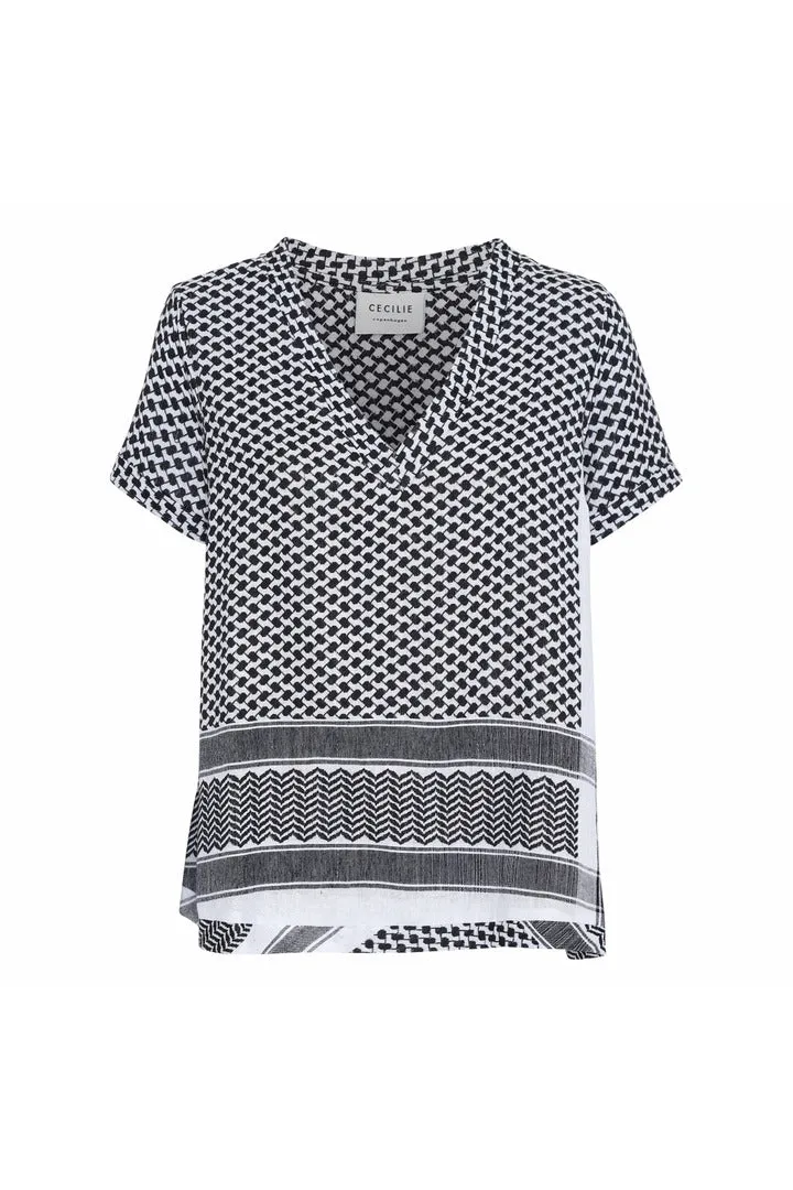 Summery Copenhagen Shirt V Short Sleeve 1011 - Black/White