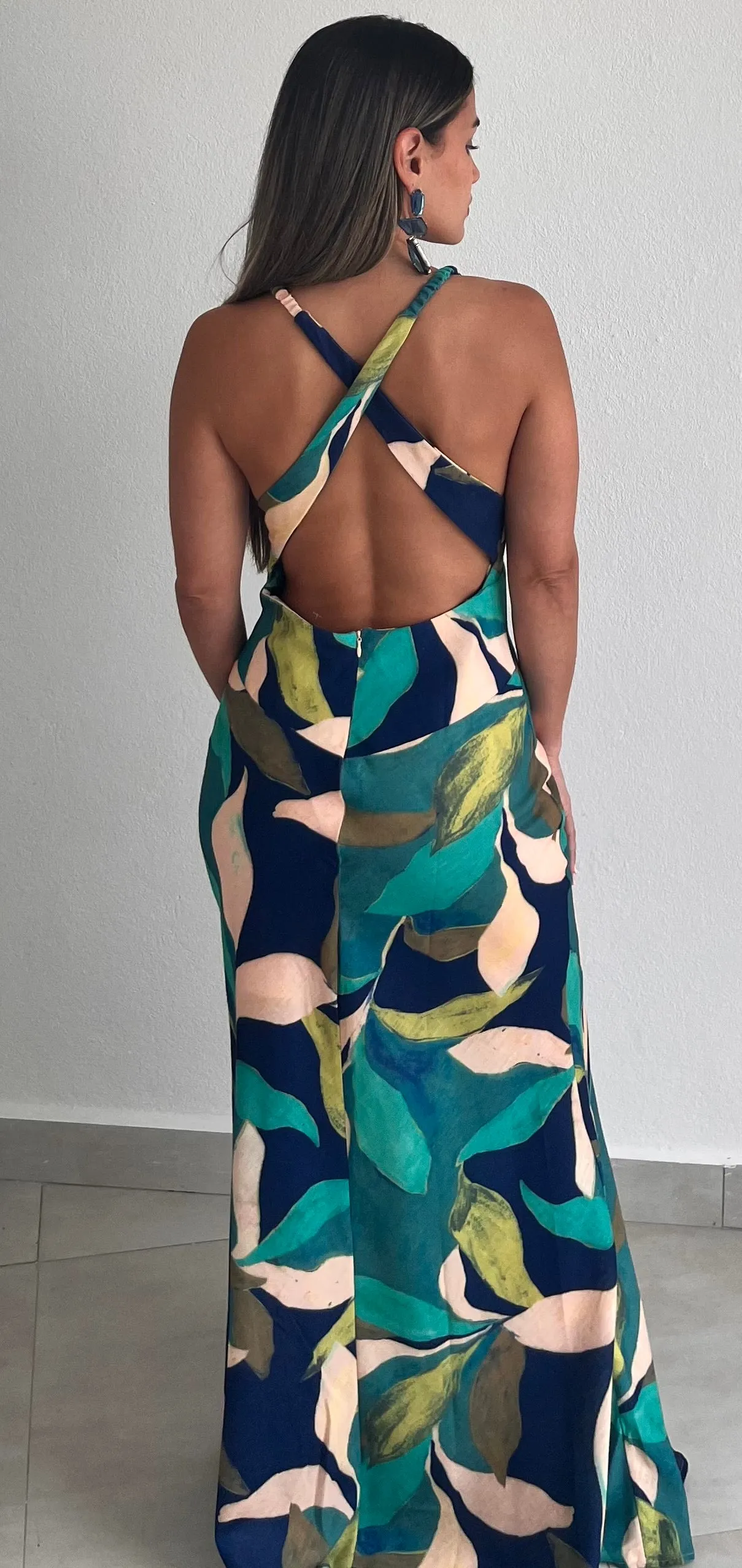 Summery Style Navy Print Maxi Dress