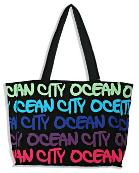TBOC2 Robin Ruth Tote Bag - MEDIUM - Black/Blue/ Purp Ocean City