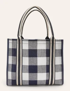 Tilda Canvas Tote Bag-Atlantic Ocean Gingham