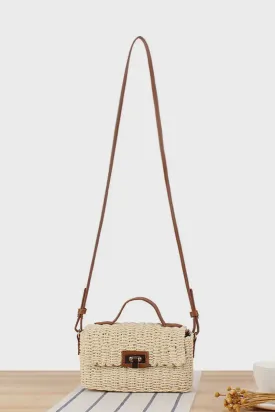 Top Handle Straw Mini Tote