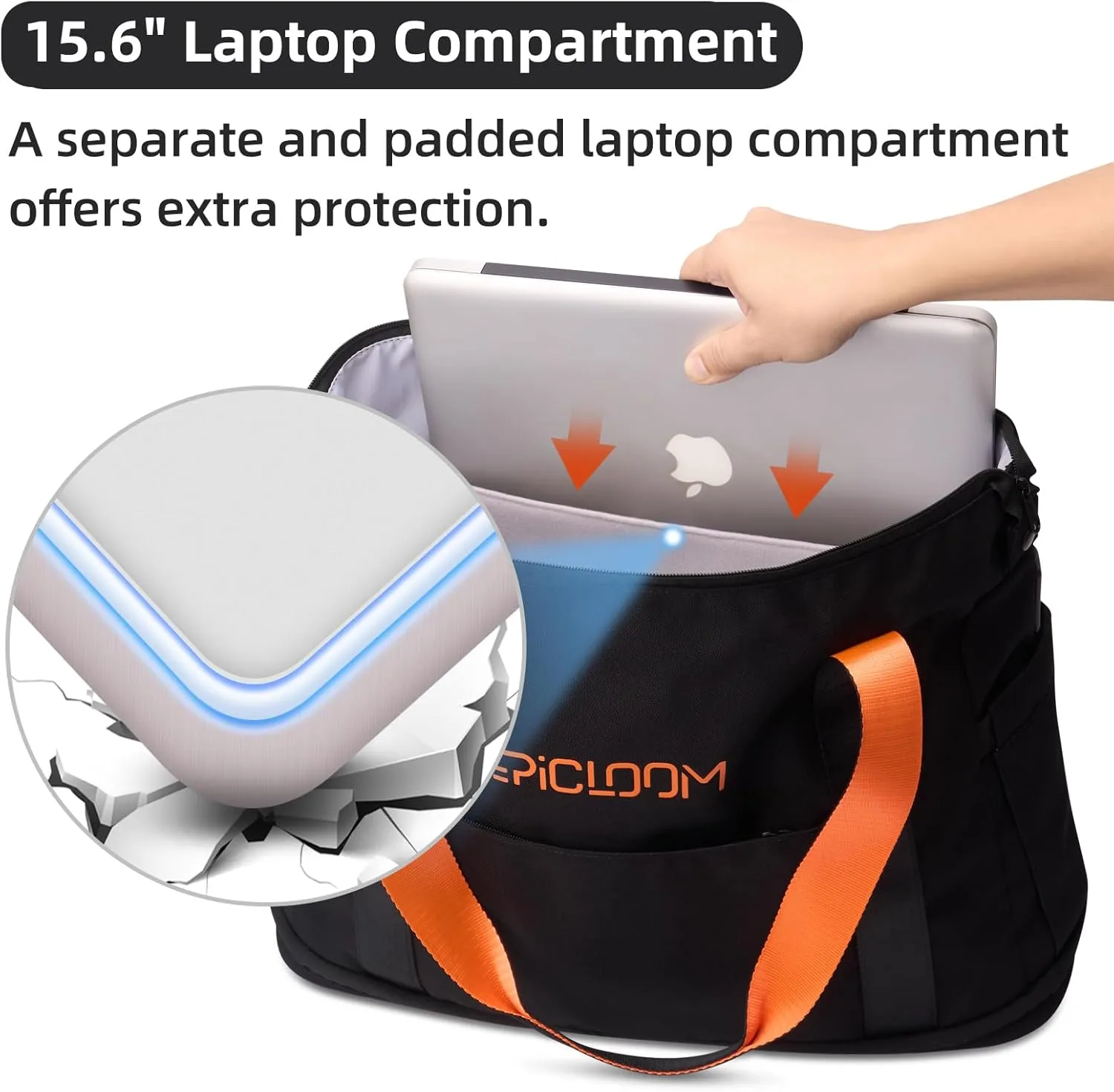 Tote Bag for Men, Travel Duffel Bag for Women with 15.6" Laptop Compartment for Work, Overnight Weekend Bag with USB