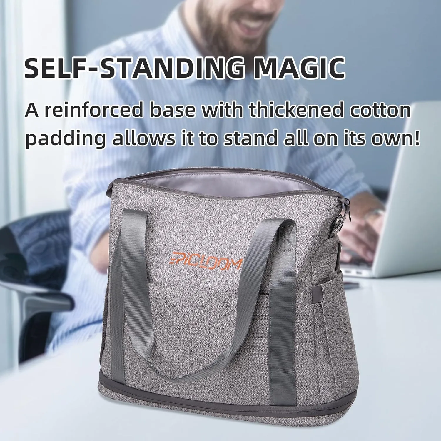 Tote Bag for Men, Travel Duffel Bag for Women with 15.6" Laptop Compartment for Work, Overnight Weekend Bag with USB