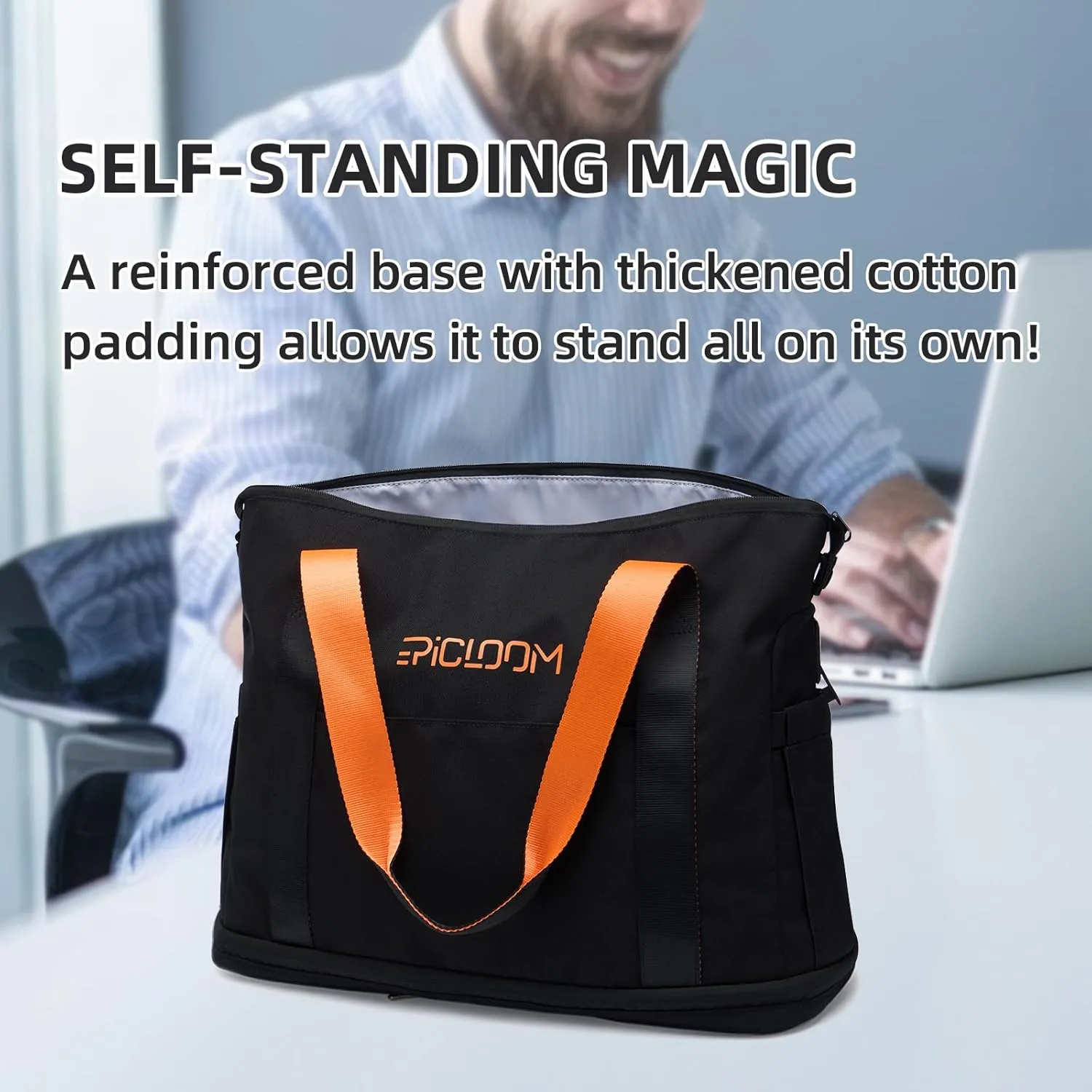 Tote Bag for Men, Travel Duffel Bag for Women with 15.6" Laptop Compartment for Work, Overnight Weekend Bag with USB