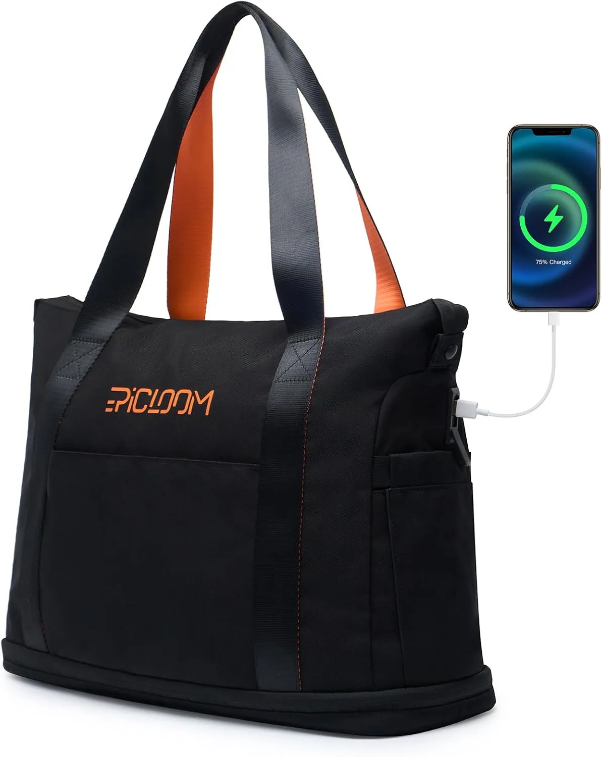 Tote Bag for Men, Travel Duffel Bag for Women with 15.6" Laptop Compartment for Work, Overnight Weekend Bag with USB