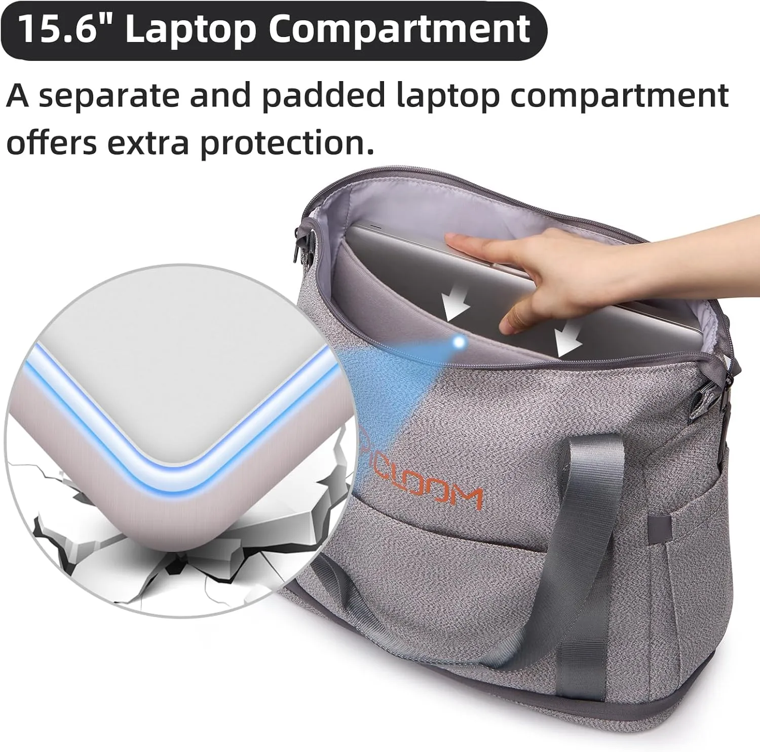 Tote Bag for Men, Travel Duffel Bag for Women with 15.6" Laptop Compartment for Work, Overnight Weekend Bag with USB