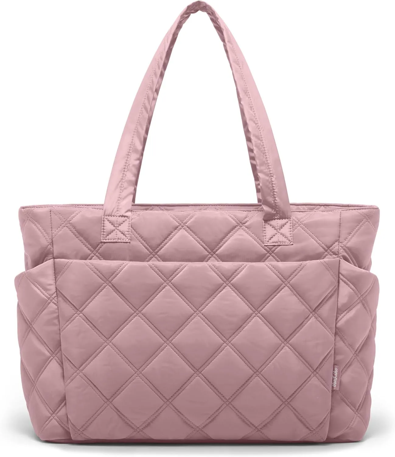 Tote Bag for Women, Lightweight Puffer Tote Work Bags with Compartments for Travel, Quilted Shoulder Bag with Zipper