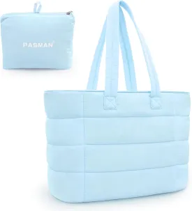 Tote Bag for Women, Lightweight Puffy Foldable Tote Bag With Zipper,Quilted Shoulder Bag for Travel,College,Work