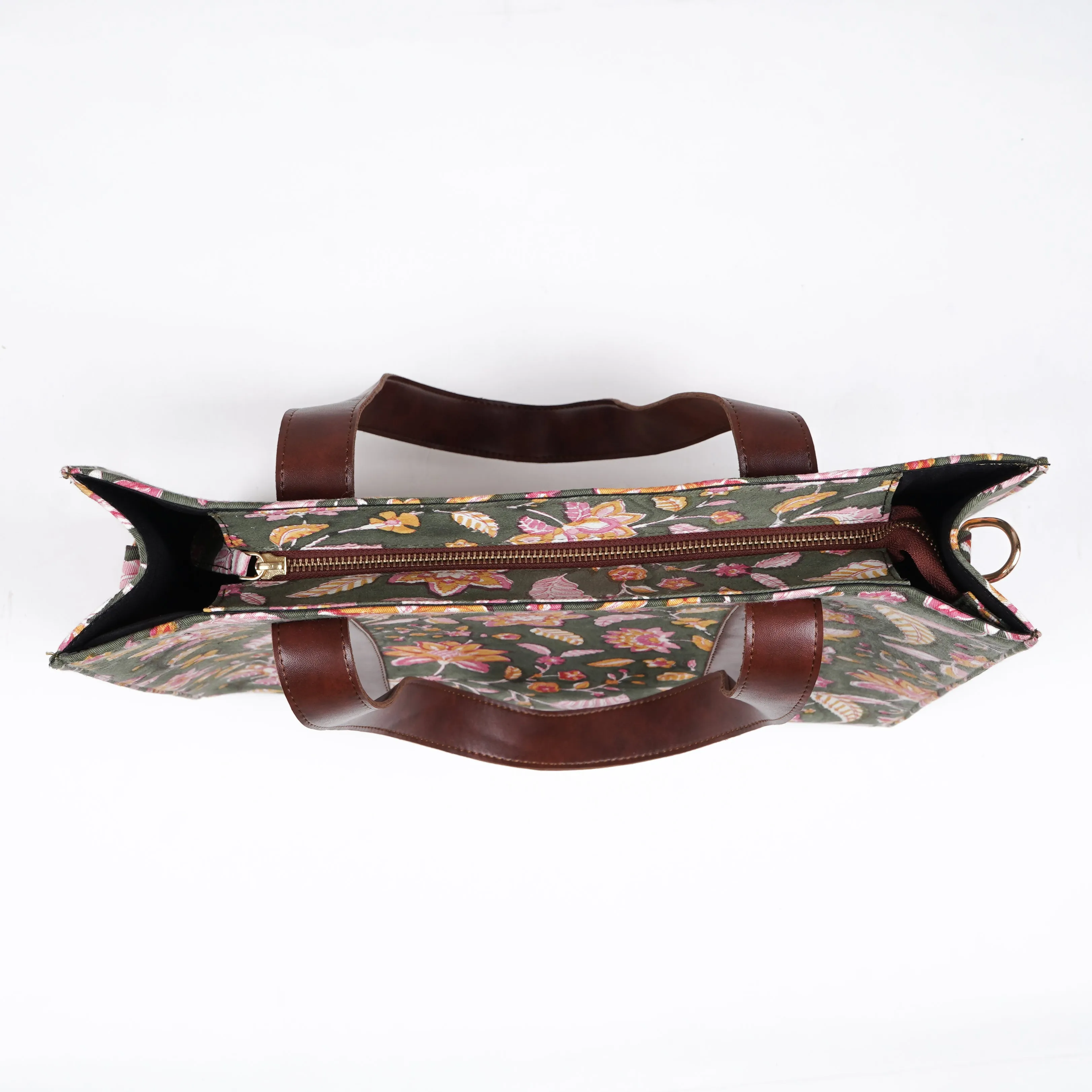 Tropical Green Structured Tote Bag