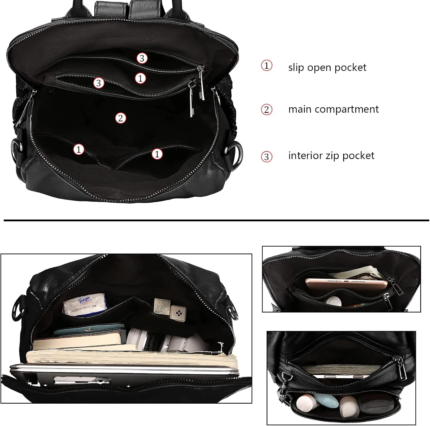 Uromee Travel Backpack Purse for Women Vegan Leather Ladies Fashion Tassel Quilted Shoulder Bag Convertible