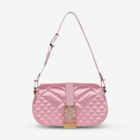 Versace Greca Goddess Pale Pink Quilted Satin Women's Shoulder Bag 1010951-1A08808-1P88-60009