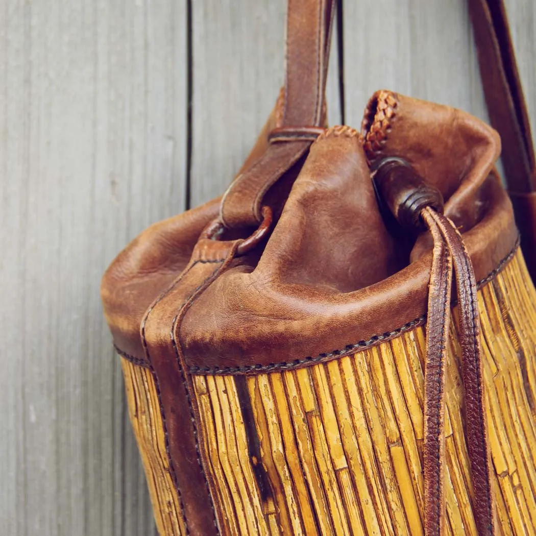 Vintage Leather Bucket Tote