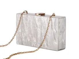 White Marble Clutch