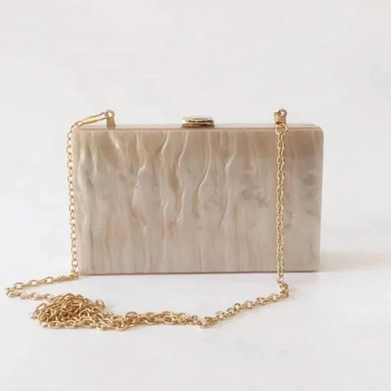 White Marble Clutch