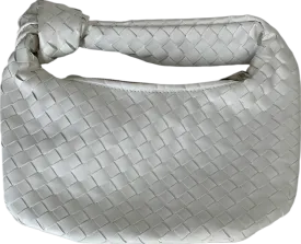 White Woven Top Handle Bag One Size