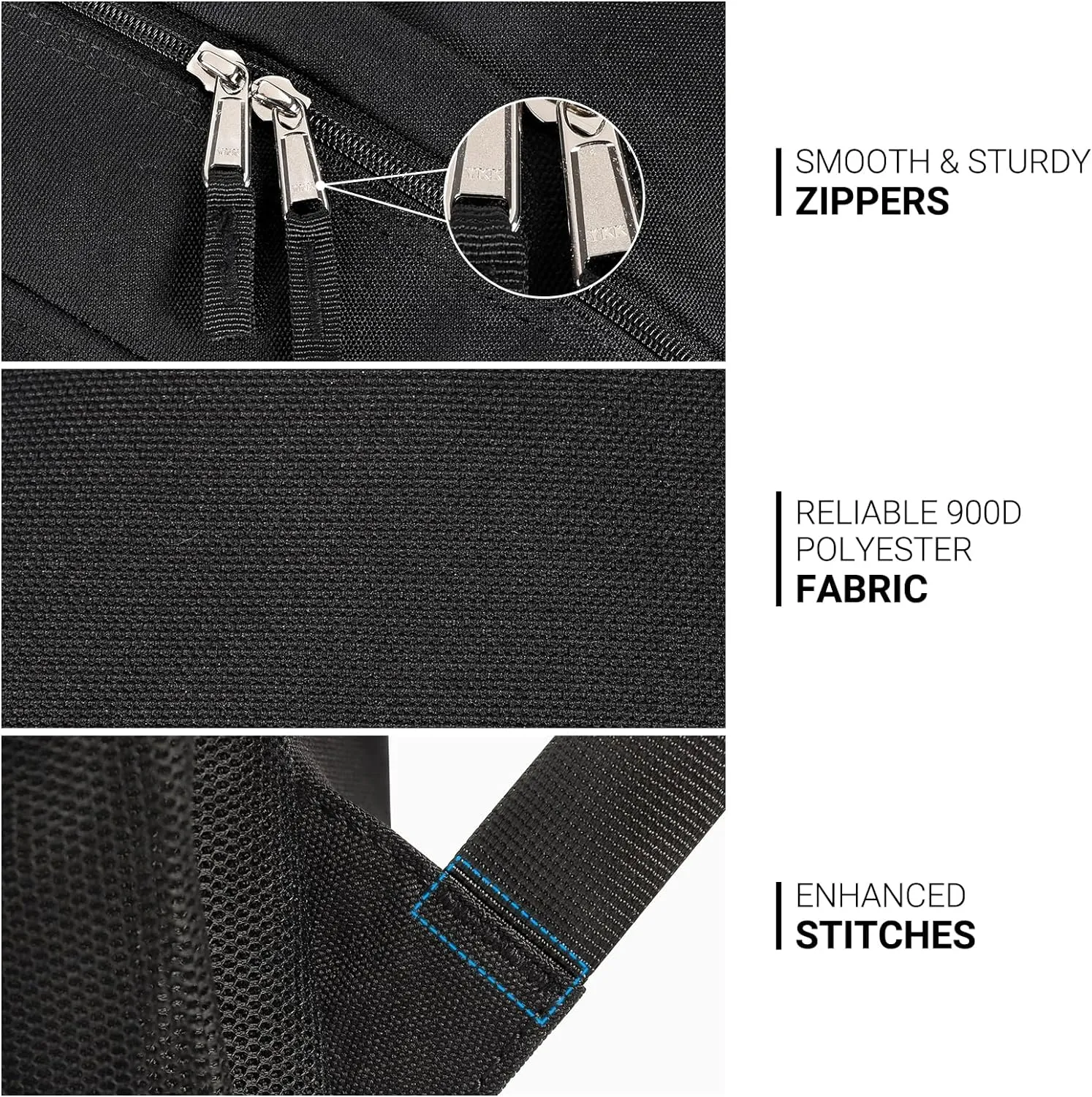 ZORFIN 26L Black Backpack for School, College, and Travel: Water Resistant Bookbag with 8 Compartments
